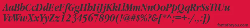 GaramondnarrowbttBolditalic Font – Black Fonts on Red Background