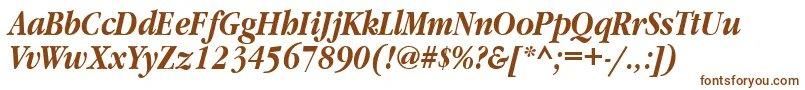 GaramondnarrowbttBolditalic-fontti – ruskeat fontit valkoisella taustalla