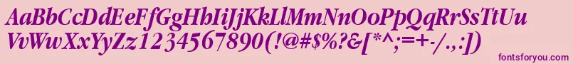GaramondnarrowbttBolditalic Font – Purple Fonts on Pink Background