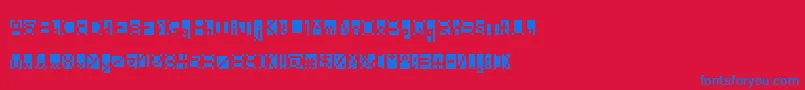 フォントBeanwriting – 赤い背景に青い文字