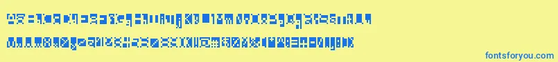 Beanwriting Font – Blue Fonts on Yellow Background