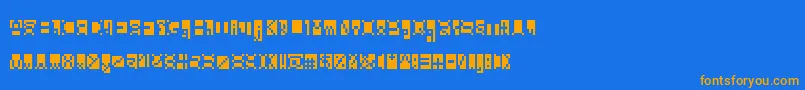 Beanwriting Font – Orange Fonts on Blue Background