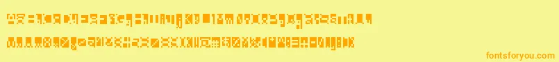 Beanwriting Font – Orange Fonts on Yellow Background