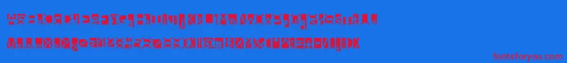 フォントBeanwriting – 赤い文字の青い背景