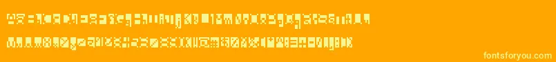 Beanwriting Font – Yellow Fonts on Orange Background