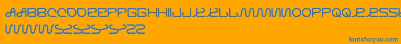 フォントLettingTheCableSleep – オレンジの背景に青い文字