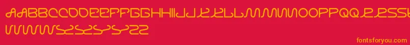 フォントLettingTheCableSleep – 赤い背景にオレンジの文字