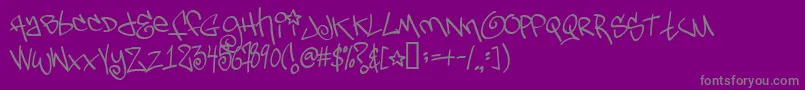 Tagsx2-Schriftart – Graue Schriften auf violettem Hintergrund