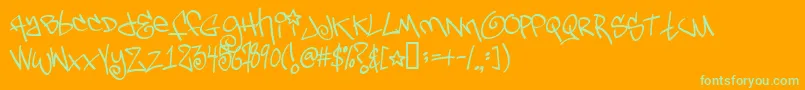 Tagsx2 Font – Green Fonts on Orange Background