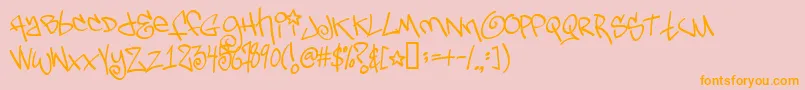 Tagsx2 Font – Orange Fonts on Pink Background