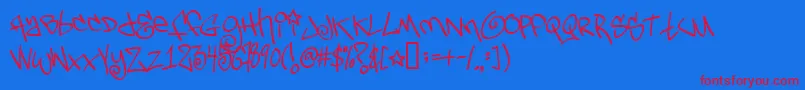 Tagsx2 Font – Red Fonts on Blue Background