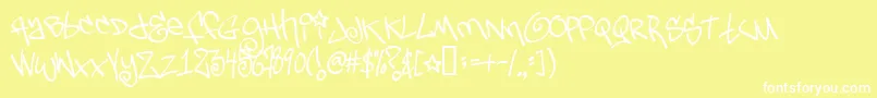 Tagsx2 Font – White Fonts on Yellow Background
