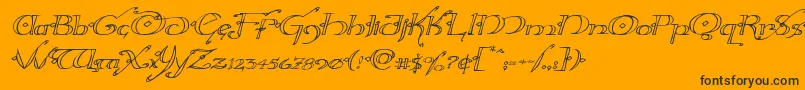 Hollyjingleexpandital Font – Black Fonts on Orange Background