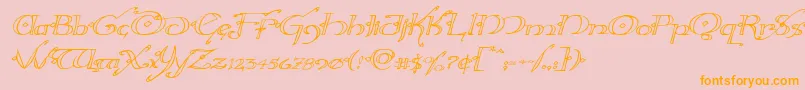 Hollyjingleexpandital Font – Orange Fonts on Pink Background