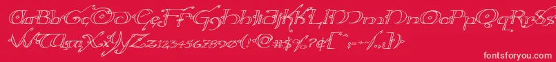 Hollyjingleexpandital-Schriftart – Rosa Schriften auf rotem Hintergrund