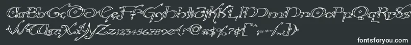 フォントHollyjingleexpandital – 黒い背景に白い文字