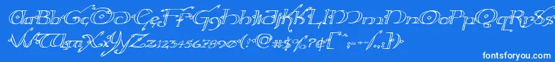 フォントHollyjingleexpandital – 青い背景に白い文字