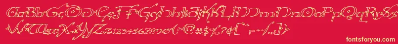 Hollyjingleexpandital Font – Yellow Fonts on Red Background
