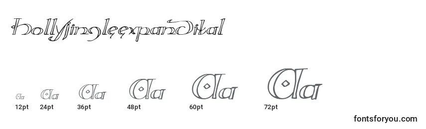 Hollyjingleexpandital Font Sizes