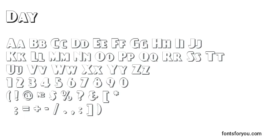 Day Font – alphabet, numbers, special characters