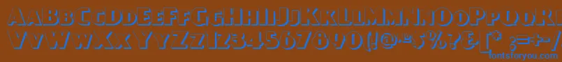 Day Font – Blue Fonts on Brown Background