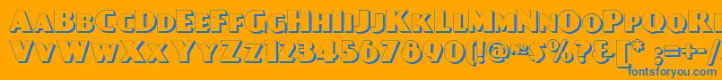 Day Font – Blue Fonts on Orange Background