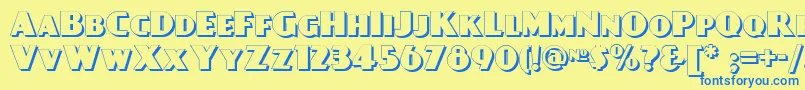 Day Font – Blue Fonts on Yellow Background