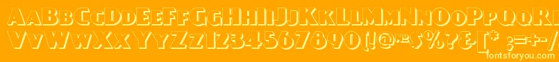 Day-Schriftart – Gelbe Schriften auf orangefarbenem Hintergrund
