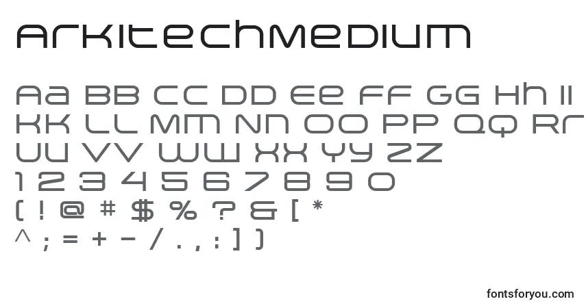 Czcionka ArkitechMedium – alfabet, cyfry, specjalne znaki