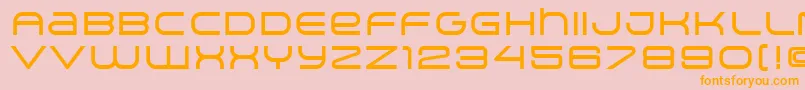 フォントArkitechMedium – オレンジの文字がピンクの背景にあります。