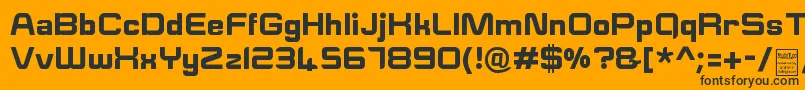 Шрифт ESquareDemo – чёрные шрифты на оранжевом фоне