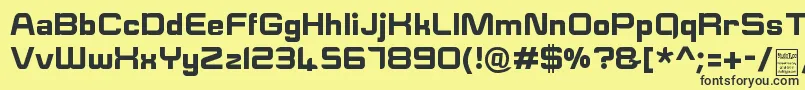 ESquareDemo-fontti – mustat fontit keltaisella taustalla