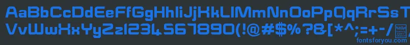 Шрифт ESquareDemo – синие шрифты на чёрном фоне