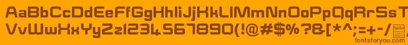 ESquareDemo-fontti – ruskeat fontit oranssilla taustalla