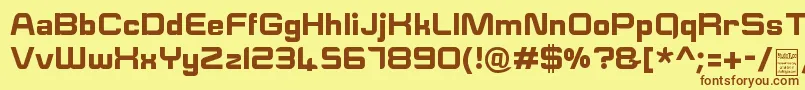 フォントESquareDemo – 茶色の文字が黄色の背景にあります。