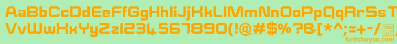 Шрифт ESquareDemo – оранжевые шрифты на зелёном фоне