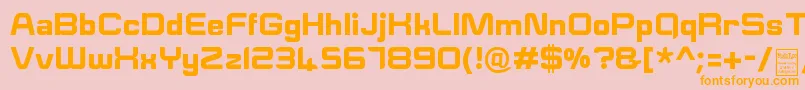 フォントESquareDemo – オレンジの文字がピンクの背景にあります。