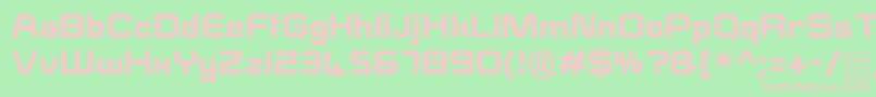 ESquareDemo-fontti – vaaleanpunaiset fontit vihreällä taustalla