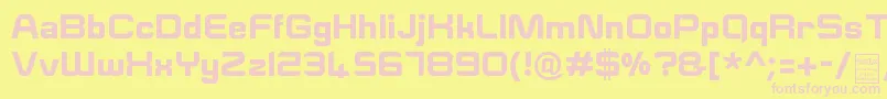 ESquareDemo-fontti – vaaleanpunaiset fontit keltaisella taustalla