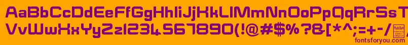 ESquareDemo-Schriftart – Violette Schriften auf orangefarbenem Hintergrund