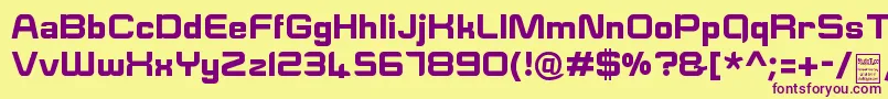 ESquareDemo-fontti – violetit fontit keltaisella taustalla