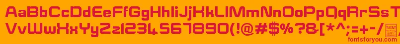 Шрифт ESquareDemo – красные шрифты на оранжевом фоне