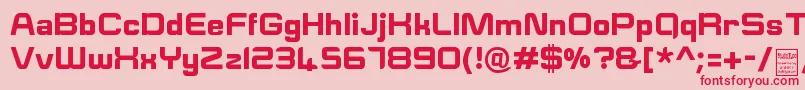 ESquareDemo-fontti – punaiset fontit vaaleanpunaisella taustalla
