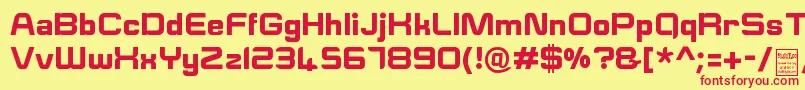 ESquareDemo-fontti – punaiset fontit keltaisella taustalla