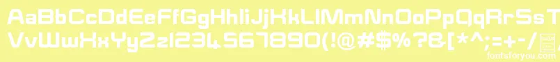 Шрифт ESquareDemo – белые шрифты на жёлтом фоне