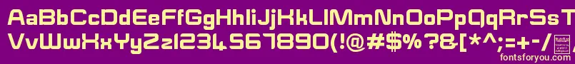 Шрифт ESquareDemo – жёлтые шрифты на фиолетовом фоне