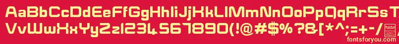 ESquareDemo-fontti – keltaiset fontit punaisella taustalla