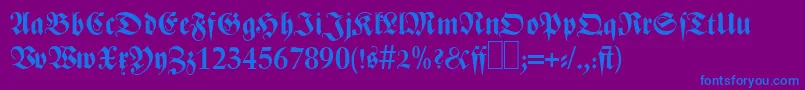 Police Z690BlackletterBold – polices bleues sur fond violet