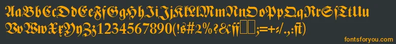 Z690BlackletterBold-Schriftart – Orangefarbene Schriften auf schwarzem Hintergrund