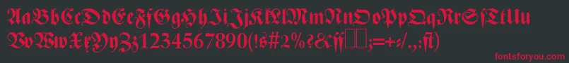 Police Z690BlackletterBold – polices rouges sur fond noir